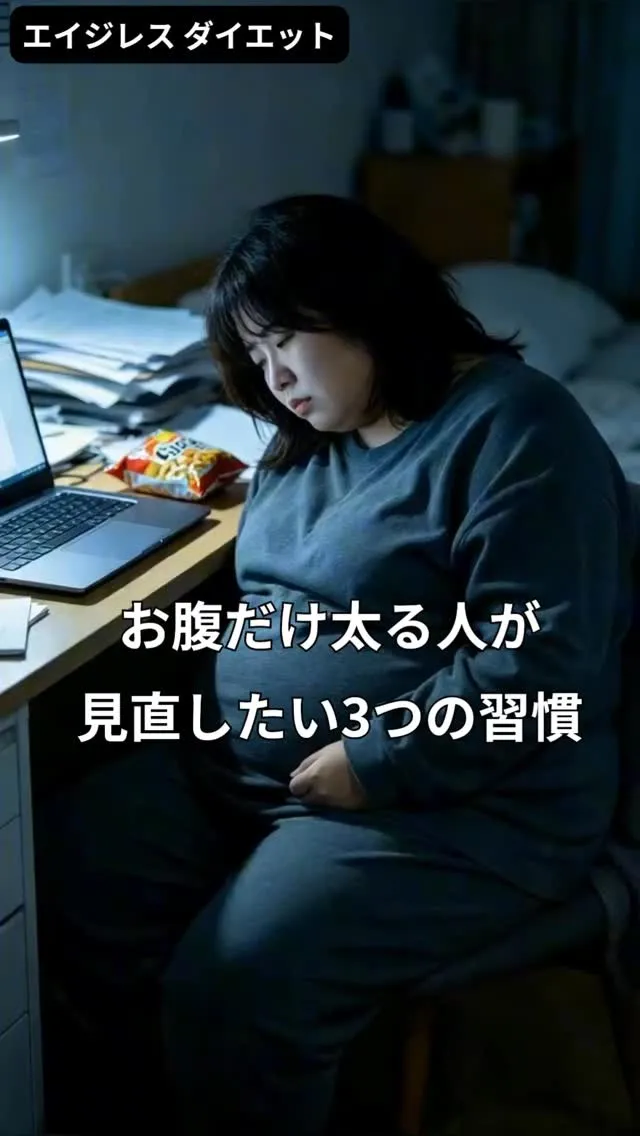 お腹だけ太る人が見直すべき習慣は3つ。