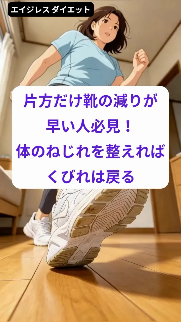 片方だけ靴の減りが早い人必見！体のねじれを整えればくびれは戻...