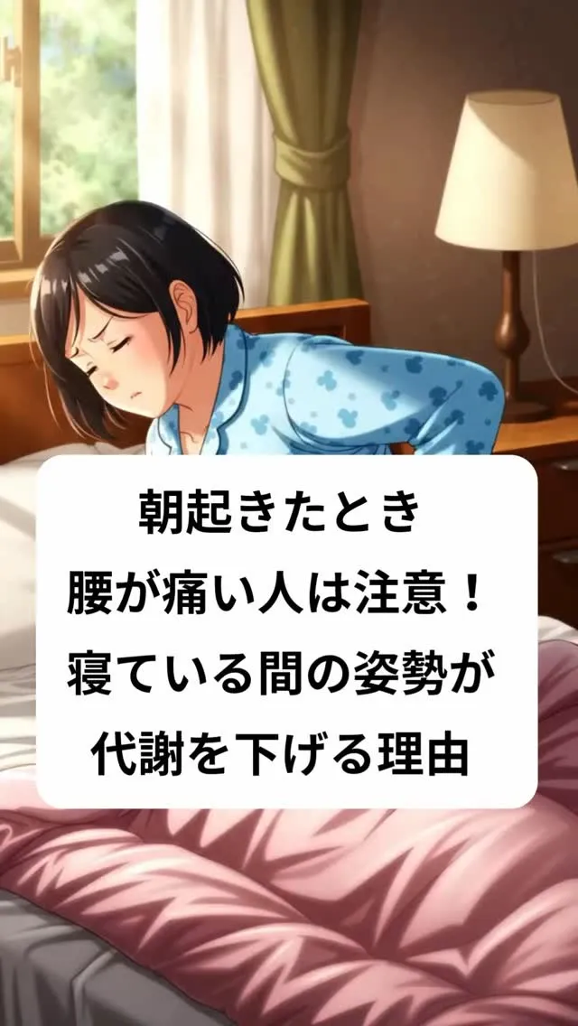 朝起きたとき腰が痛い人は注意！寝ている間の姿勢が代謝を下げる...
